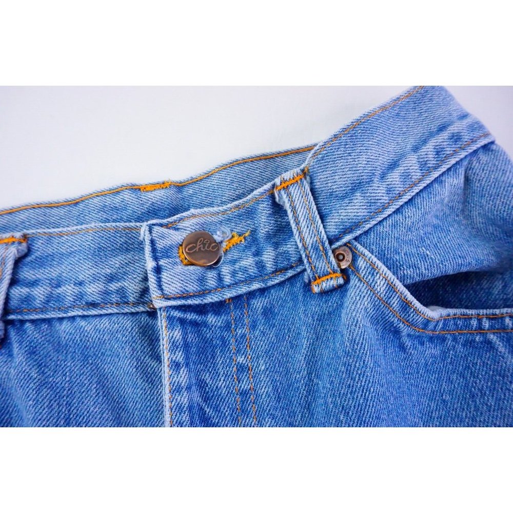 Vintage Chic 80s H.I.S Mom Jeans High Rise Straight Leg Blue 5 Pocket Size 6/7 - Picture 3 of 8